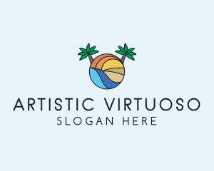 Palm Tree Summer Resort  logo design