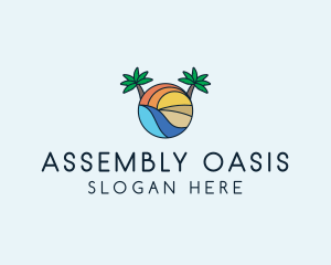 Palm Tree Summer Resort  logo design