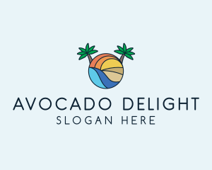 Palm Tree Summer Resort  logo design