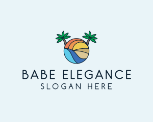 Palm Tree Summer Resort  logo design