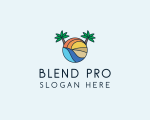 Palm Tree Summer Resort  logo design