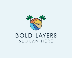 Palm Tree Summer Resort  logo design