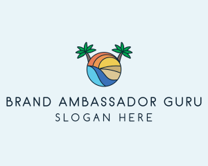 Palm Tree Summer Resort  logo design