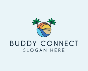 Palm Tree Summer Resort  logo design