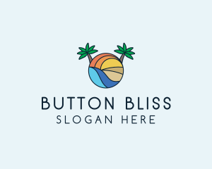 Palm Tree Summer Resort  logo design