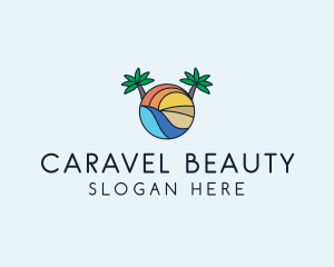 Palm Tree Summer Resort  logo design