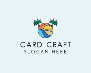 Palm Tree Summer Resort  logo design