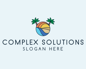 Palm Tree Summer Resort  logo design