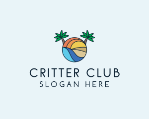 Palm Tree Summer Resort  logo design