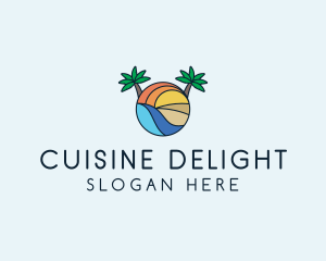 Palm Tree Summer Resort  logo design