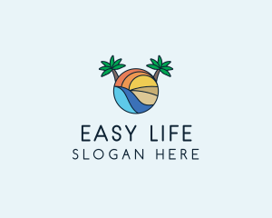 Palm Tree Summer Resort  logo design