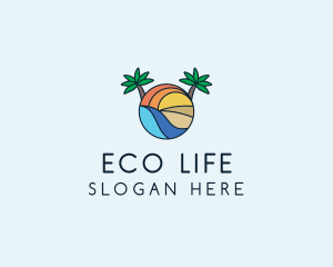 Palm Tree Summer Resort  logo design