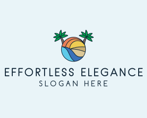 Palm Tree Summer Resort  logo design