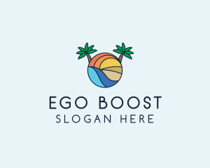 Palm Tree Summer Resort  logo design