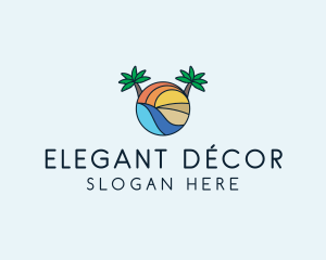 Palm Tree Summer Resort  logo design