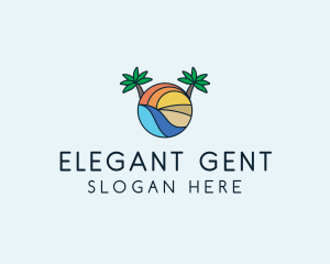 Palm Tree Summer Resort  logo design