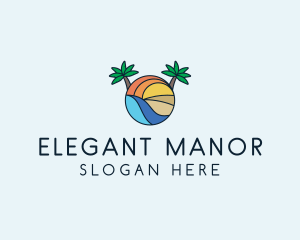 Palm Tree Summer Resort  logo design