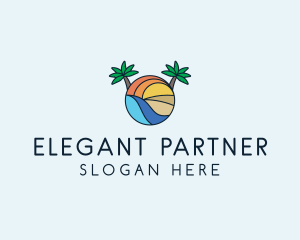 Palm Tree Summer Resort  logo design