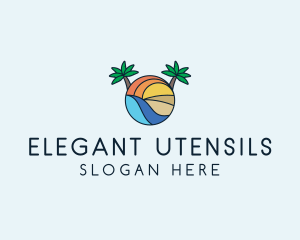 Palm Tree Summer Resort  logo design