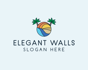 Palm Tree Summer Resort  logo design