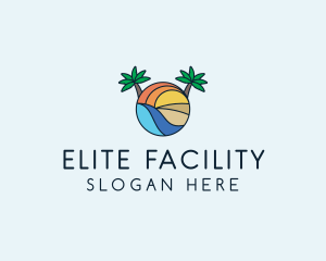 Palm Tree Summer Resort  logo design