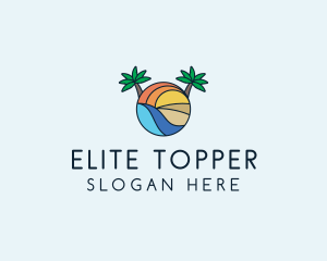 Palm Tree Summer Resort  logo design