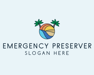 Palm Tree Summer Resort  logo design