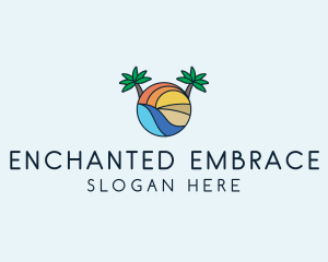 Palm Tree Summer Resort  logo design