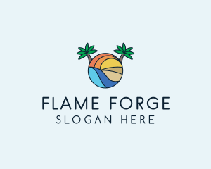 Palm Tree Summer Resort  logo design