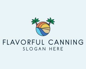 Palm Tree Summer Resort  logo design