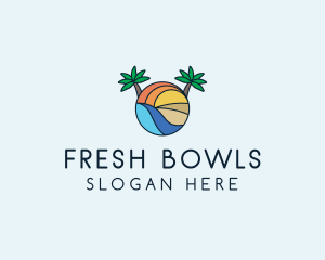 Palm Tree Summer Resort  logo design