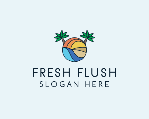 Palm Tree Summer Resort  logo design