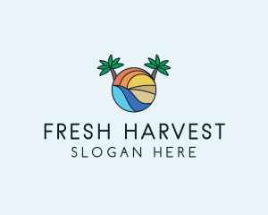 Palm Tree Summer Resort  logo design