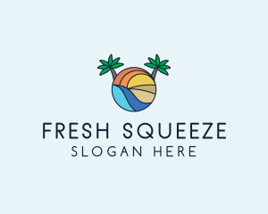 Palm Tree Summer Resort  logo design