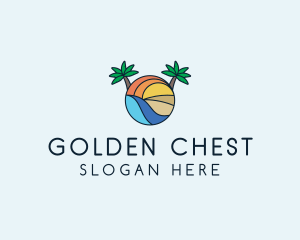 Palm Tree Summer Resort  logo design