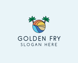 Palm Tree Summer Resort  logo design