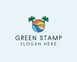 Palm Tree Summer Resort  logo design