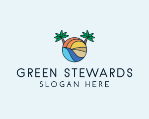 Palm Tree Summer Resort  logo design