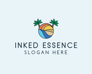 Palm Tree Summer Resort  logo design