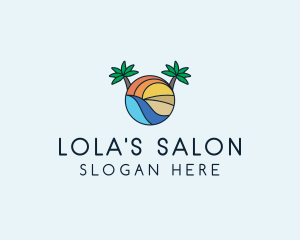 Palm Tree Summer Resort  logo design