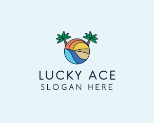 Palm Tree Summer Resort  logo design