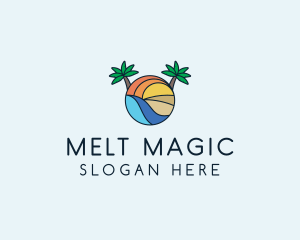 Palm Tree Summer Resort  logo design