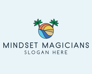 Palm Tree Summer Resort  logo design