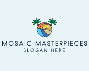 Palm Tree Summer Resort  logo design