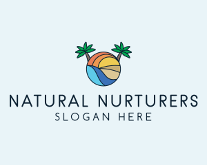 Palm Tree Summer Resort  logo design