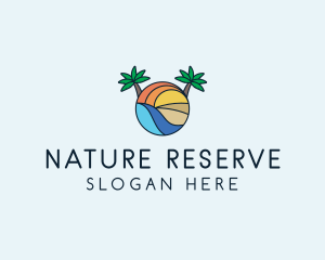 Palm Tree Summer Resort  logo design