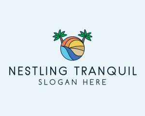 Palm Tree Summer Resort  logo design