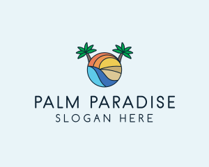 Palm Tree Summer Resort  logo design