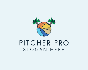 Palm Tree Summer Resort  logo design