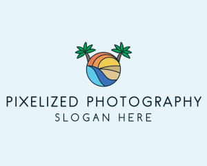 Palm Tree Summer Resort  logo design